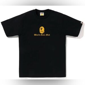 Bape WORLD GONE MAD size XL Black Shirt A Bathing ape